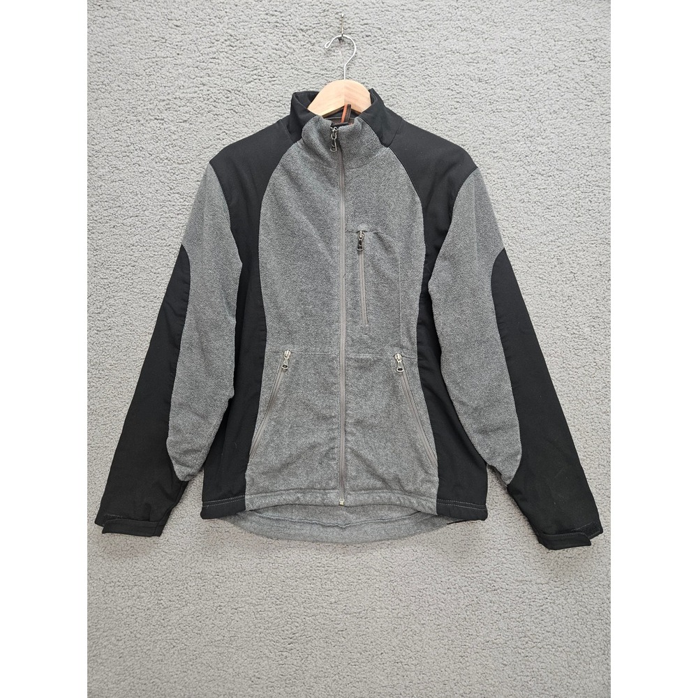 Hawke & Co Fleece Softshell Jacket Size M Gray Black Gorpcore Outdoor Full Zip